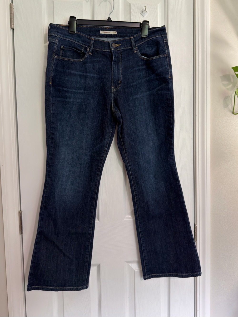 Levi's Women's Bootcut Dark Wash Blue Denim Jeans 5-Pocket Mid Rise Size 14